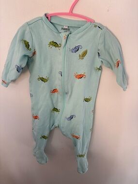 Pekkle Light Blue Chameleon Footed Pajama 6 months